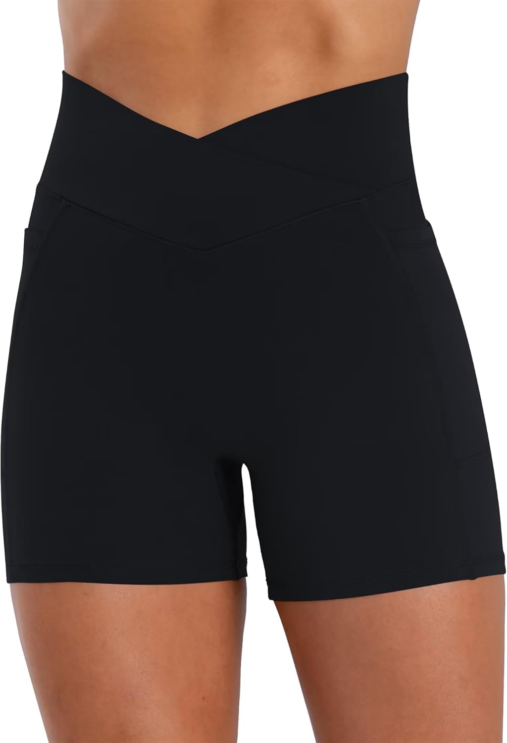Sunzel Hidden Butt Lifting Biker Shorts - High Waist Tummy Control with Pockets | Women's Yoga Gym Wear