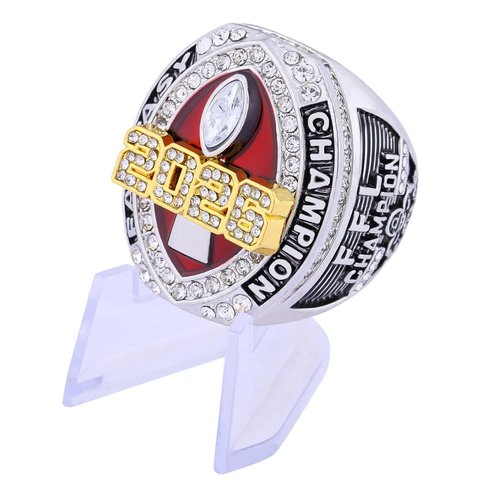 guancrown 2026 Fantasy Football Championship Ring Award Prize Trophy Sports Winner MVP FFL Ring (Ring and Stand, Size 10)