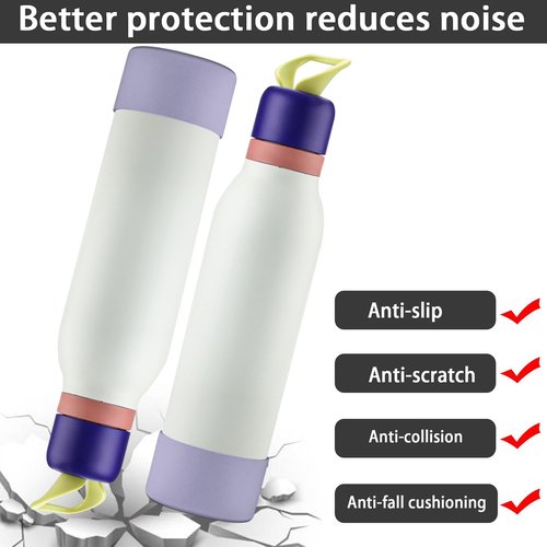 4pack Silicone Boot for Owala FreeSip Twist Water Bottle 24oz,Anti-Slip Bottom Protective for Owala FreeSip Twist (2+2 Purple)