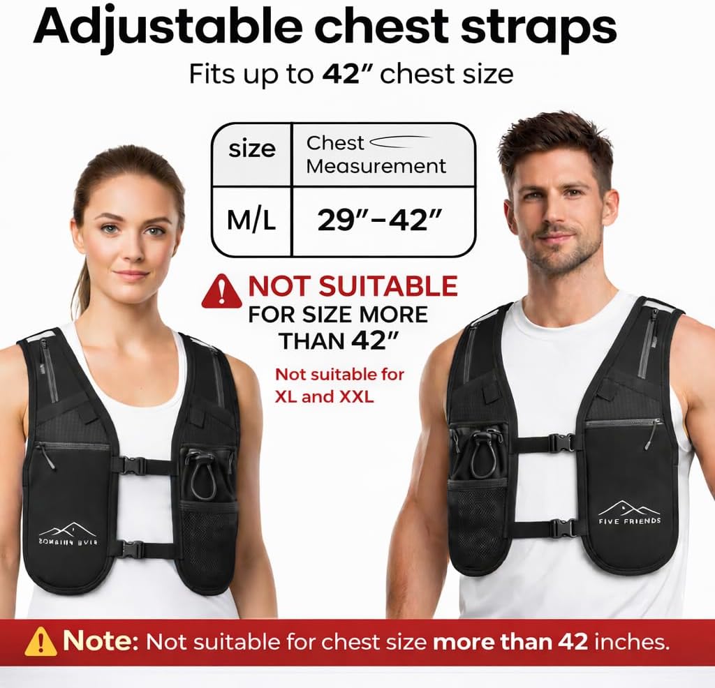 Skiennix Running Vest - Lightweight Reflective Hydration Pack with 6 Pockets | Adjustable for Men & Women