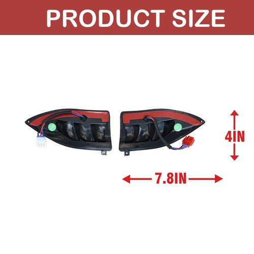 Orle Oko Golf Cart LED Taillight for Club Car Precedent 2004-Up and Tempo 2018-Up Models Replace 12V 3 Wires Rear Light Kit