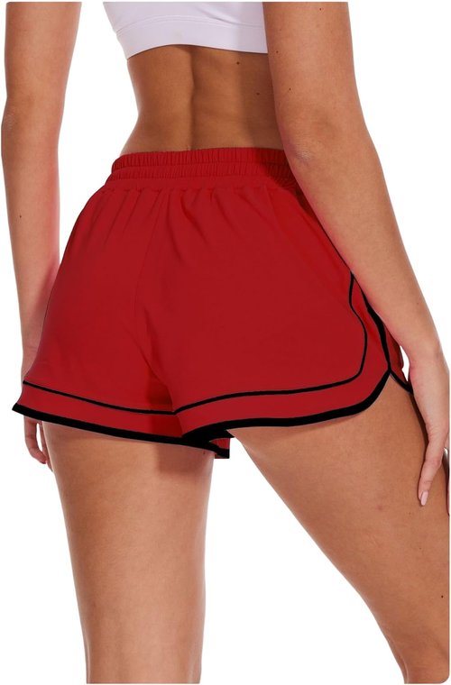 MEIVSO Women's Running Dolphin Shorts - 3'' Quick-Dry Athletic Shorts with Zipper Pockets