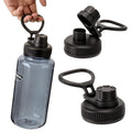 UWSTE 2Pack Replaceable Lids for Nalgene Water Bottles 32 oz, Replacement Cap for Nalgene wide mouth bottle, Loop Top Lid, BPA Free.
