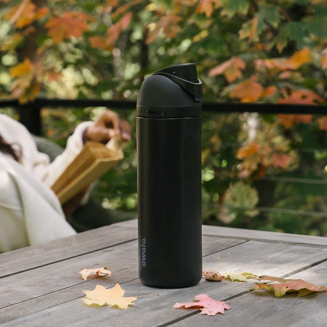 Owala FreeSip Insulated Stainless Steel Water Bottle - BPA-Free, 24 oz, Blue/Green Forest Fairy for Sports & Travel