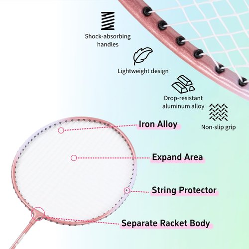 Badminton Racquets Set Lightweight Badminton Rackets Kit Professional Separate Badminton Rackets for Beginners Student Training