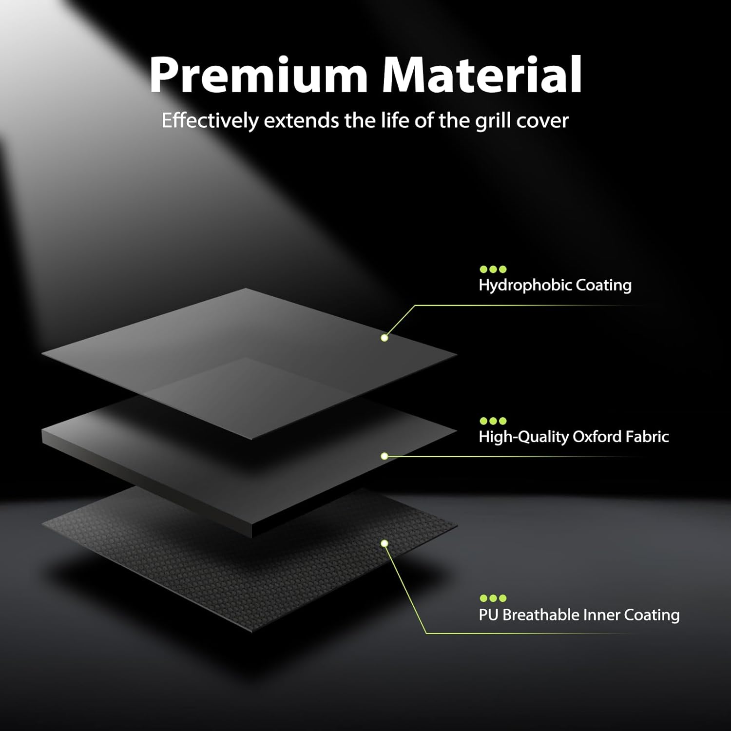 TOPCROWN BBQ Grill Cover - Waterproof & Windproof Design | Universal Fit 45"-75" for Weber, Char-Broil, Nexgrill (58")
