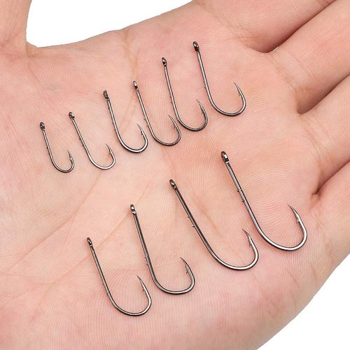 DONQL Fishing Hooks - 600Pcs Barbed Single Carp Hooks Kit for Freshwater & Saltwater Fishing