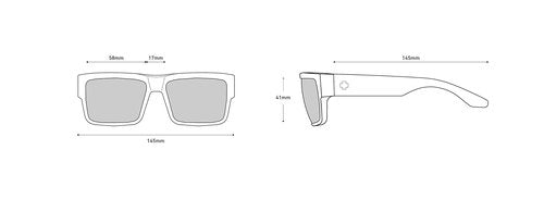 SPY OPTIC Cyrus, Square Sunglasses, Color and Contrast Enhancing Lenses, Black - Happy Gray Green Lenses
