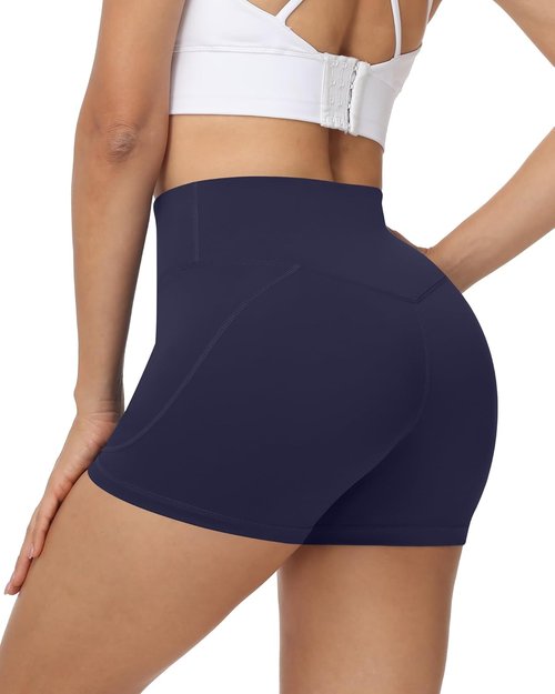 Moozava Women's High Waisted Biker Shorts - No Front Seam Tummy Control Spandex for Yoga & Gym | 3"/5"/8" Sizes