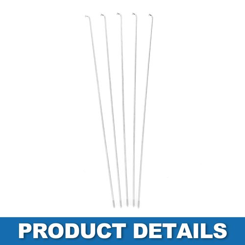 A ABSOPRO Bike Bicycle Spokes 14G 260MM Mountain Bike Spokes Carbon Steel Silver Tone 36Pcs