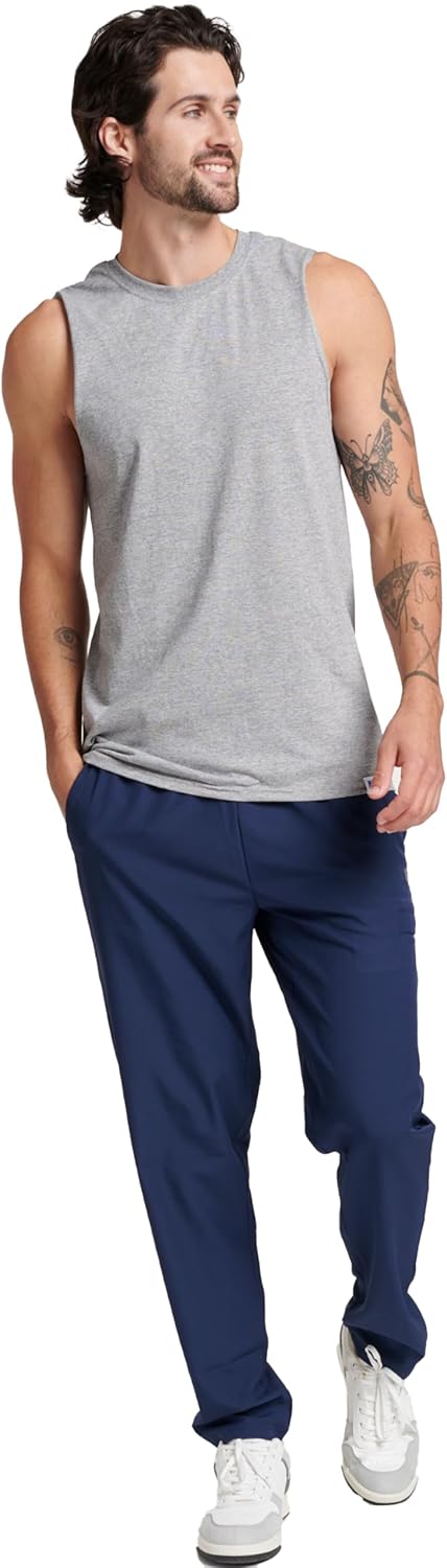Russell Athletic Men's Sleeveless Muscle Shirt - Moisture-Wicking Cotton Blend, UPF 30+, Sizes S-4X