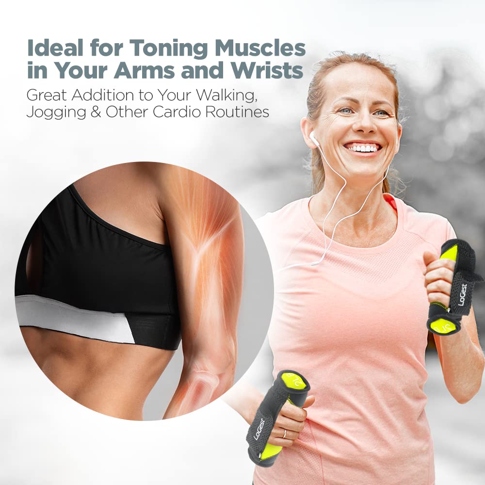 LoGest Soft Hand Weights with Adjustable Straps - 1 2 3 4 LB SET