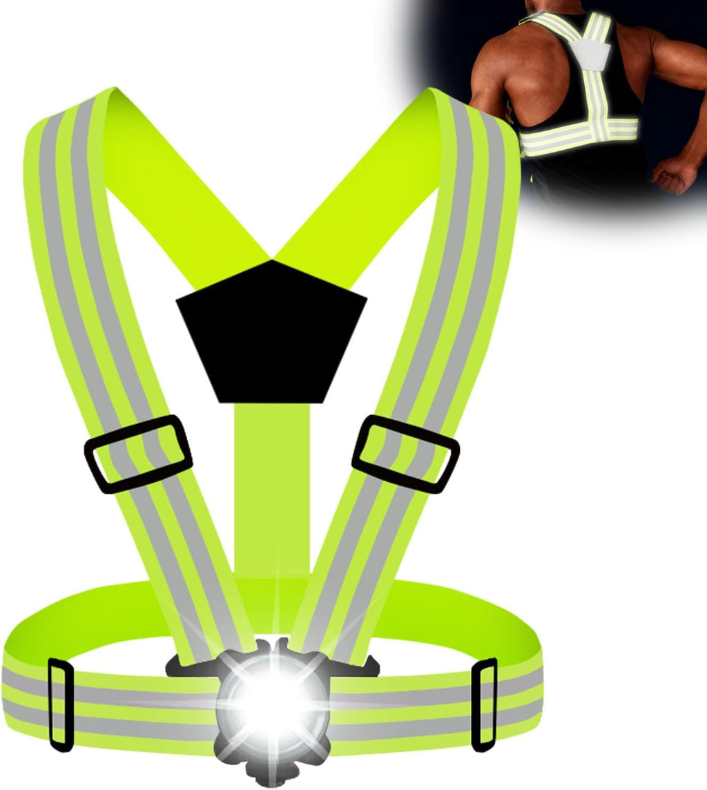 Skiennix Running Lights - Adjustable Reflective LED Chest Light for Night Safety | IPX4 Waterproof Gear