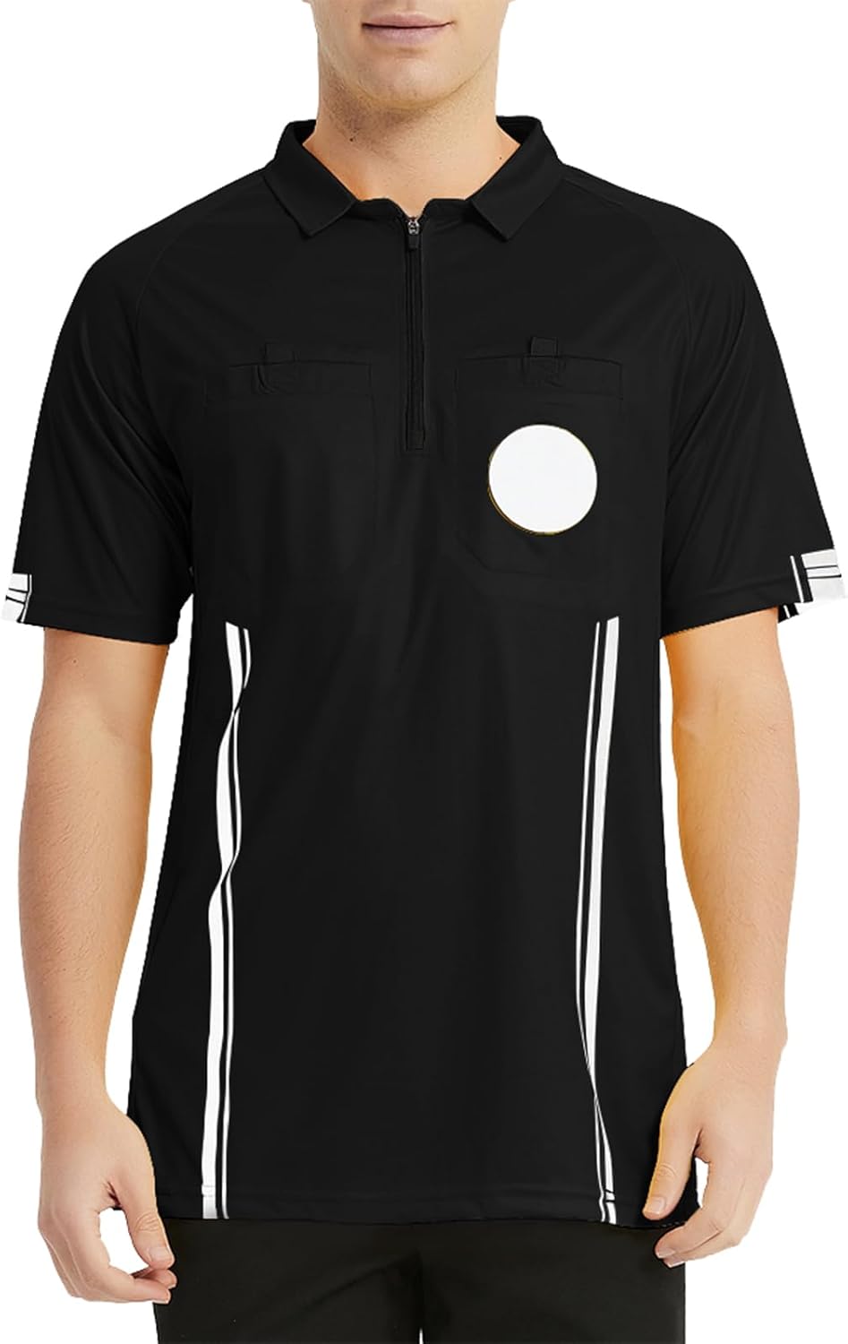 TopTie Men's Soccer Referee Jersey - Pro Short Sleeve Official Shirt for Comfort & Performance
