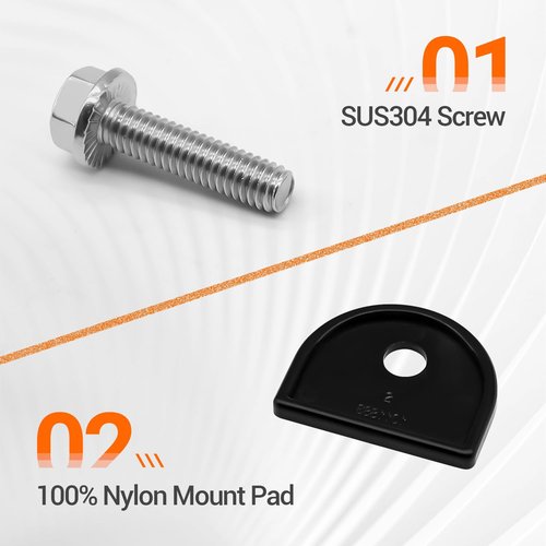 CLUBRALLY Golf Cart Front Top Strut Mount Pads with Stainless Steel Screws Kit, Fit for Club Car DS 1982-2000