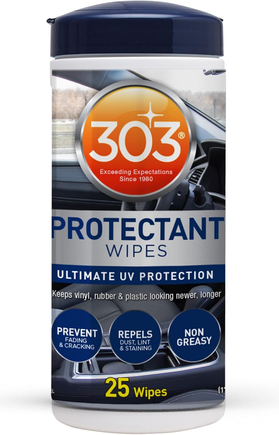 303 Products Automotive Protectant Wipes - Superior UV Protection & Color Restoration | Prevents Fading, Cracking & Dust