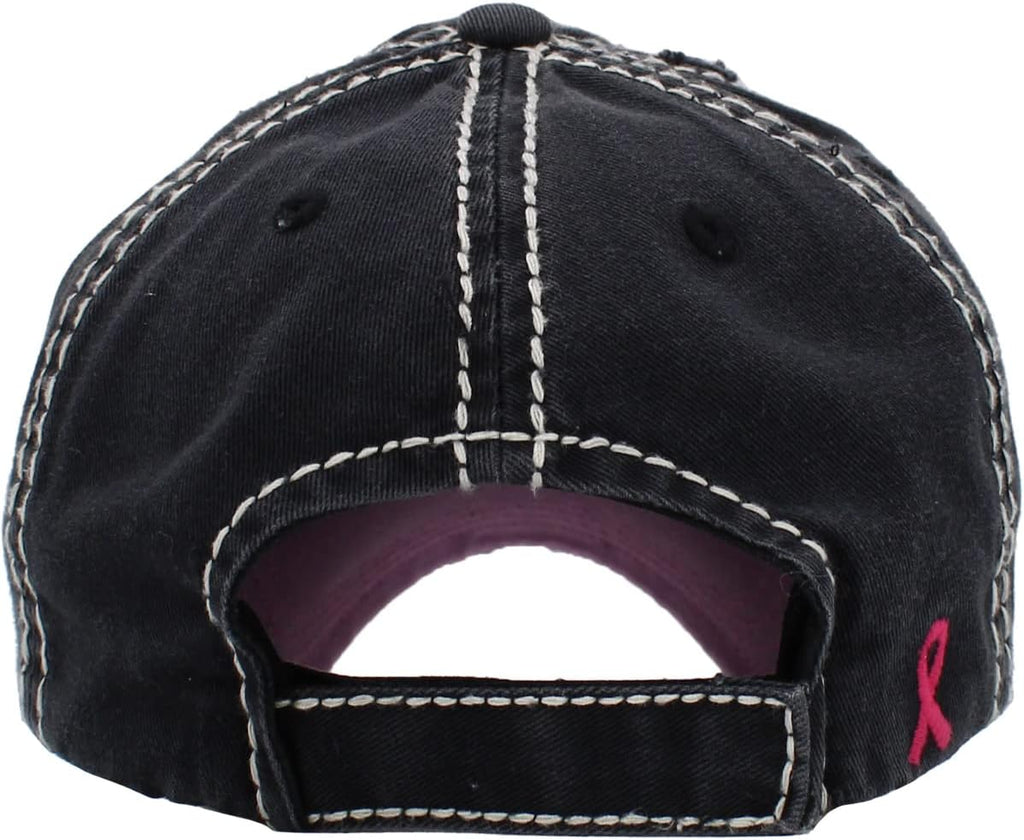 Regine Switzerland Pink Ribbon Baseball Cap - Adjustable Cotton Hat for Breast Cancer Awareness