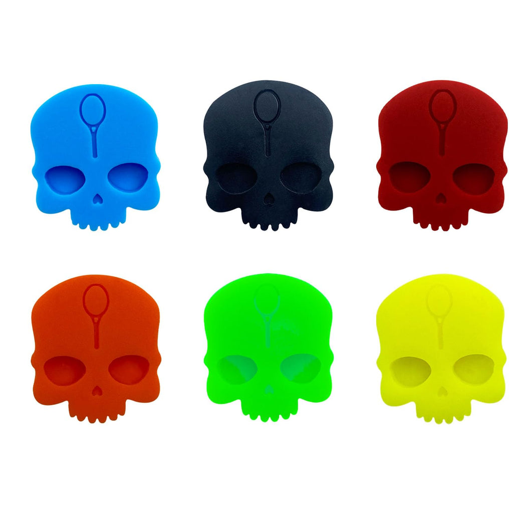Tennis Dampener Cute/Funny 6 Pack Skull Tennis Racket Vibration Dampener Soft Silicone Tennis Racquet Shock Absorbing Tennis Damper Tennis Racket Shock Absorber(6 Pack Skull)