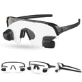 TriEye Sports Sunglasses with Rearview Mirror – Polarized Sunglasses for Men & Women For Rowing & Cycling Glasses – UV400 Protection, Durable TR90 Frame, Panoramic Revo Lens - Clear
