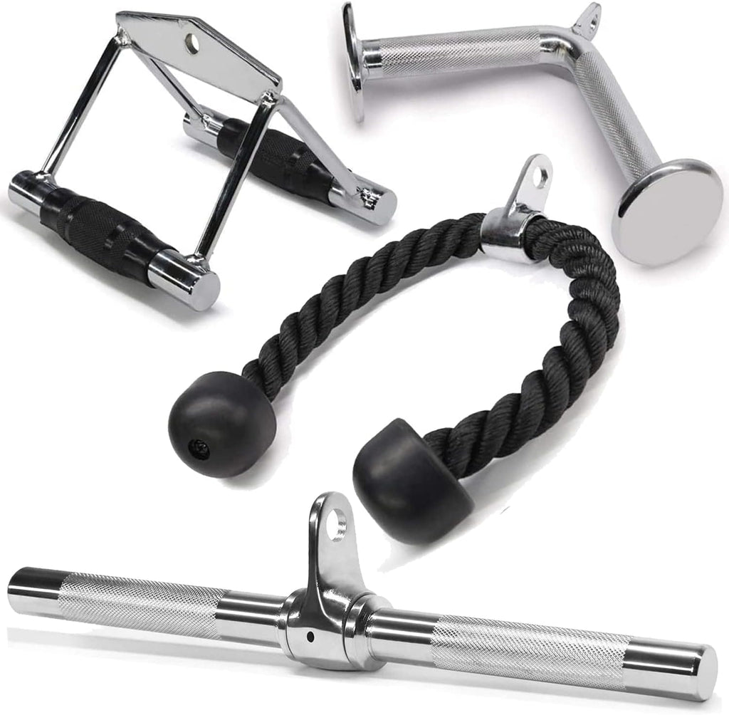 Yes4All Cable Machine Attachment - Versatile Row Handles & Tricep Rope | Supports 880 LB for Home Gym