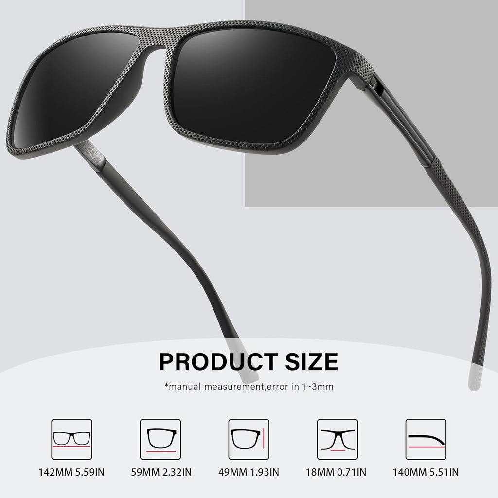 Polarized Sunglasses for Men - Classic Lightweight UV Protection for Driving, Fishing & Golf