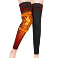 Clobeau Self-Heating Wormwood Knee Pads, Long Self Heating Knee Brace Sleeve, Tourmaline Therapy Knee Support, Thermal Cotton Leg Warmer Knee Pads for Cold Weather (L)