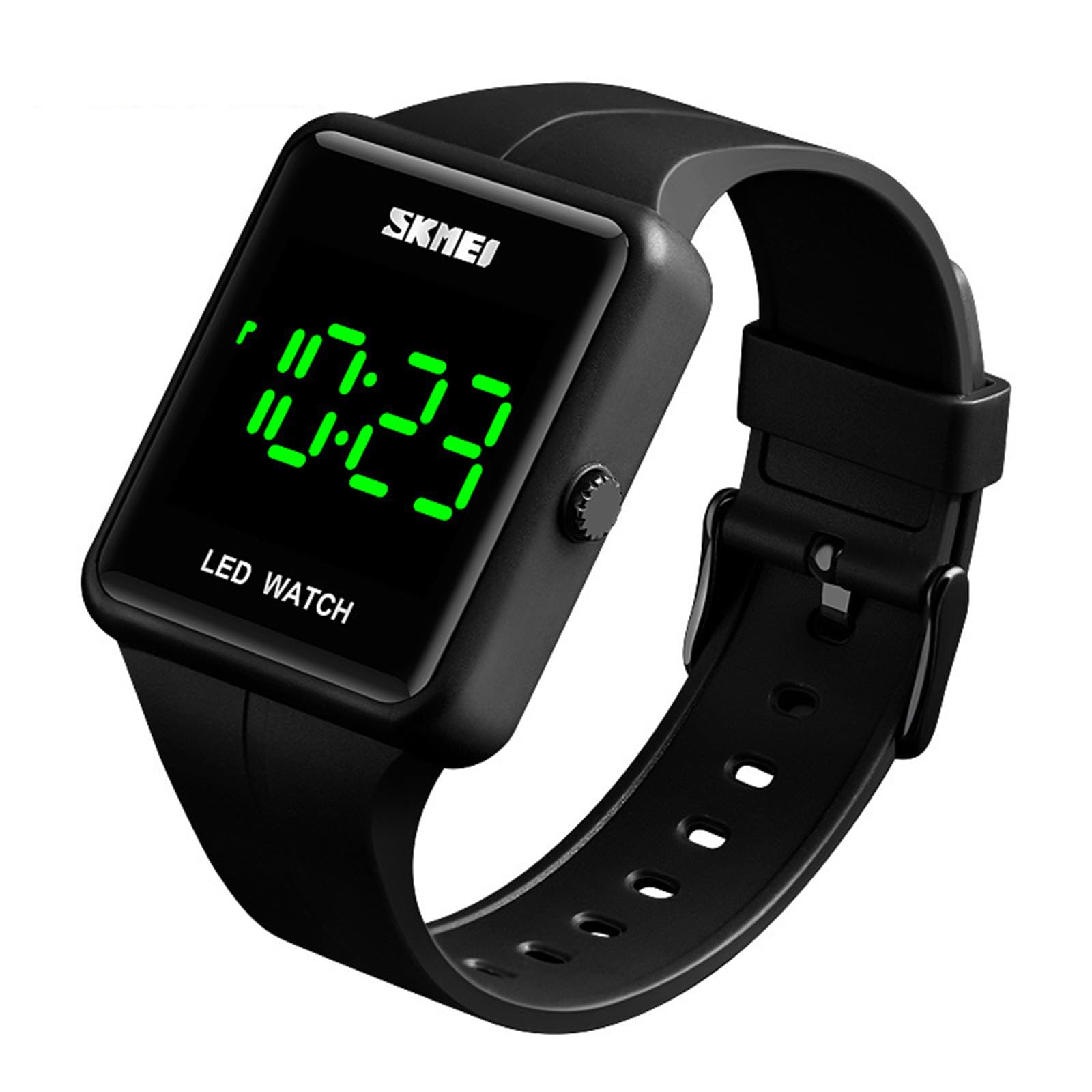 Gosasa Large Face LED Digital Watch Date Time 3Bar Waterproof Men Women Sports Watches(Black)