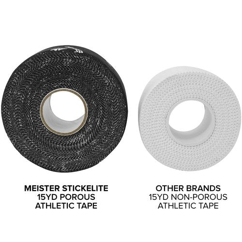 Meister StickElite Professional Porous Athletic Tape - 15yd x 1.5" - Black - 3 Rolls