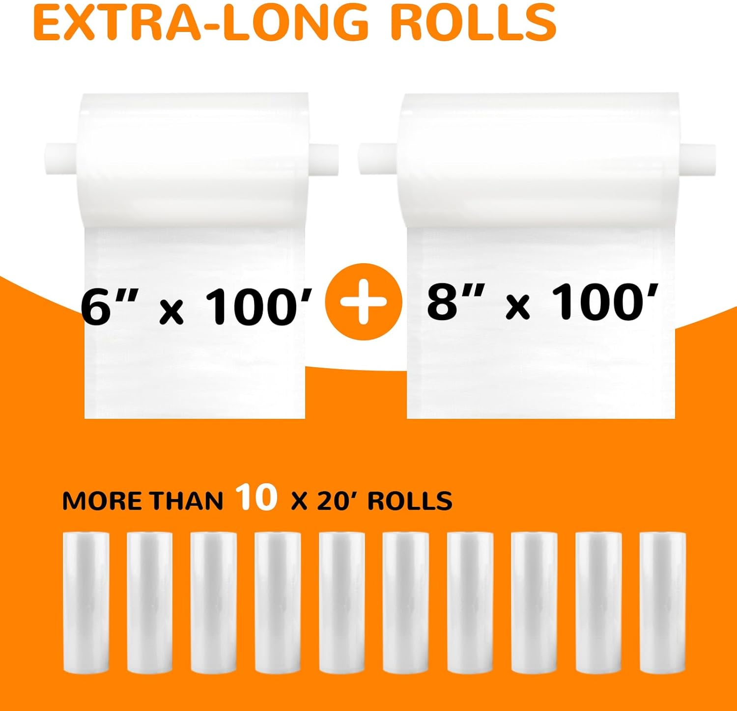 Wevac Vacuum Seal Rolls - 6''x100' & 8''x100' BPA-Free Bags with Cutter | Ideal for Food Storage & Sous Vide