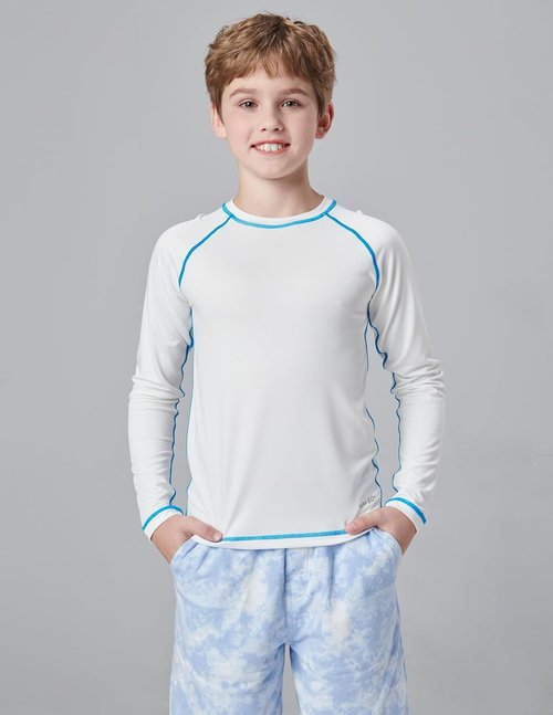 Liberty Pro Boys' Rash Guard Swim Shirts - UPF 50+ Long Sleeve, Quick Dry UV Protection | 3 Pack