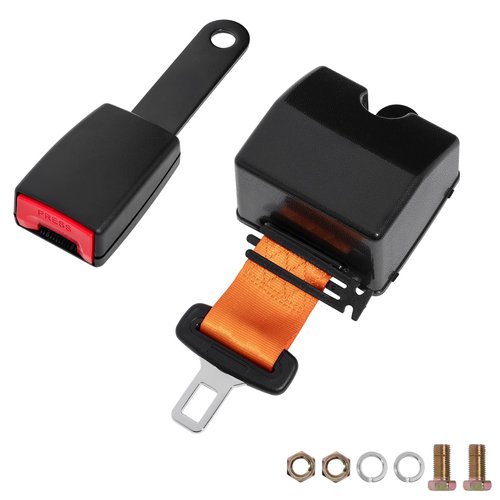 Adjustable Retractable 2-Point Harness Kit, Universal for Tractor Mower Buggy, Includes Mounting Screws (Orange)