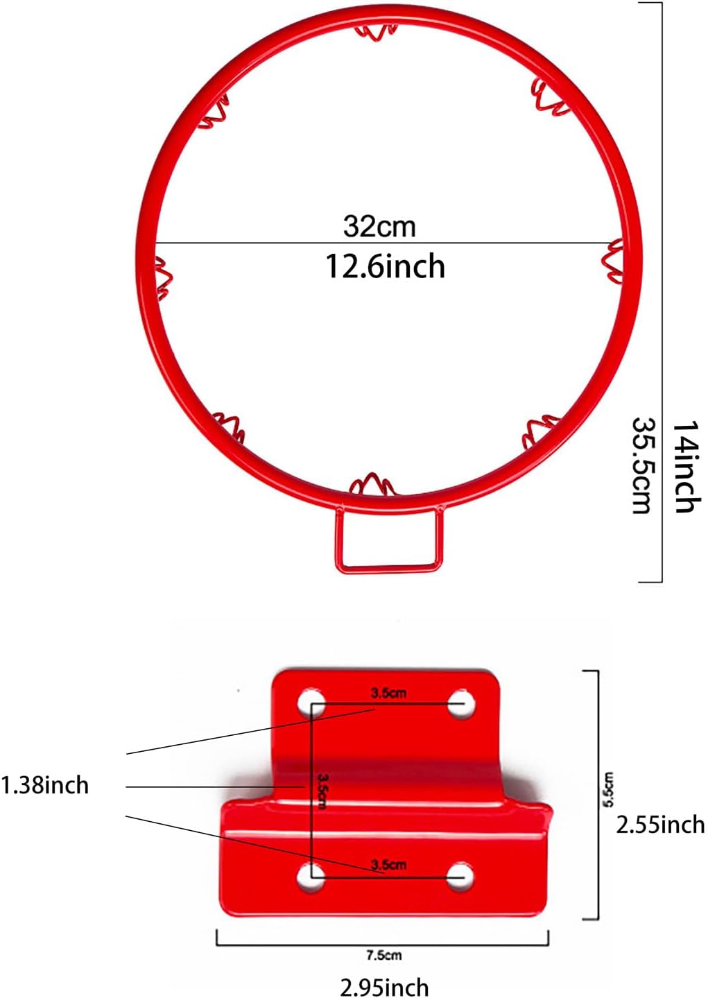 Skiennix Kids Basketball Hoop - Wall-Mounted Indoor/Outdoor Rim Goal for Fun Playtime