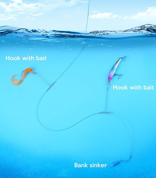 Fishing Leaders, Fish Line Stainless Steel Wire with Swivels Snap Connect Fishing Gear and Equipment Tackle Kit, for Lures Bait Rig Or Hooks, Fishing Gift