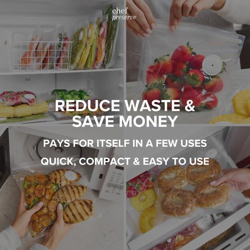 Chef Preserve Reusable Vacuum Sealer Bags - 30 XL Large BPA-Free Food Storage Bags (12 x 20 in) | Odor-Resistant & Leak-Proof