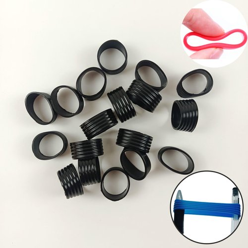 Wzttdm 20 Pcs Tennis Racket Silicone Handle Grip Ring, Racket Band Racquet Rings, Protector Absorbent Overgrip Fix Ring for Handle Tennis Racket