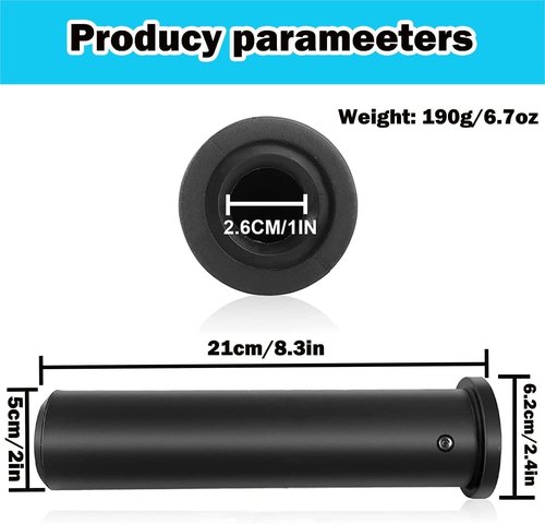 Olympic Adapter Sleeve 8 inch,Converts 1 inch Standard Weight Plate Posts to 2 inch Olympic Weight Plate Posts,Heavy Duty Nylon and Removable end Cap