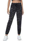 Haowind Joggers for Women with Pockets Elastic Waist Workout Sport Gym Pants Comfy Lounge Yoga Running Pants(Black Ash Camo XS)
