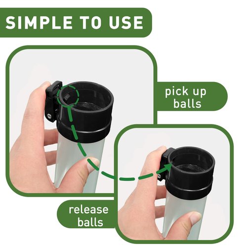 Golf Ball Retriever Professional Picker Golf Ball Shag Tube Plastic Release Retrievers Collector Practice Pick-up Sucker Tool, 35.4 Inch (Black)