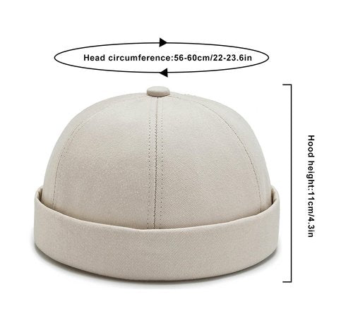 DIYDECAL 3 Pack Mens Brimless Skullcap Sailor Docker Cap Rolled Cuff Retro Beanie Hat