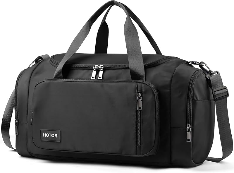 HOTOR Gym Duffle Bag with Shoe Compartment – 20.5" x 11" x 10.6" (Black, Variation: Black+20.5" x 11" x 10.6")