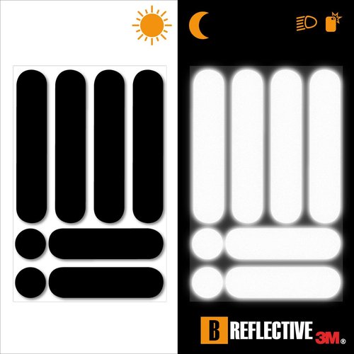 B REFLECTIVE - Reflective Strips Stickers Kit for Scooter, Bike & EDPM (Electric Scooter, Motor Scooter, ...) - 3M Technology™ Stickers - High Visibility - Discreet & Design - Maximum Grip