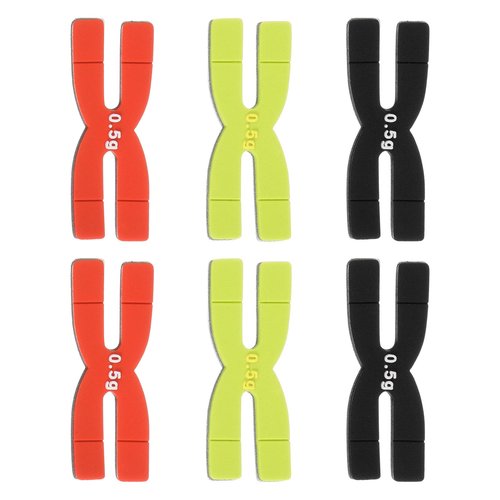 M METERXITY 6 Pack Racket Weight Balance Strips - Tennis Badminton Racquet Balance Strips Tape Bar Weighted Tapes, Apply to Racquet/Sports (0.5g, 3 Colors)