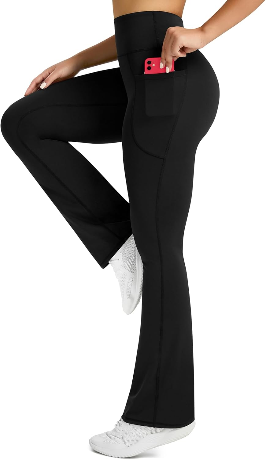 Skiennix Women's Flared Yoga Pants - High Waisted Bootcut Leggings with Pockets | Comfortable Fit