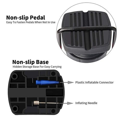 Bike Pump, Mini Bicycle Pump Portable Bike Floor Pump with Presta and Schrader Valves Aluminum Alloy Floor Bicycle Air Pump Compact Mini Bike Tire Pump, Extra Valve and Gas Needle for All Bike -Blue