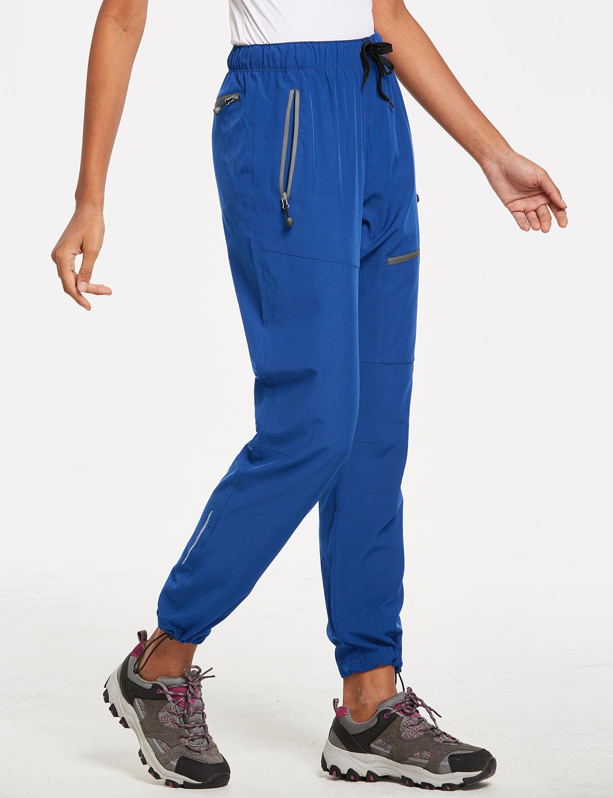 baleaf Travel Pants Women Hiking Long Tall Lightweight Quick Dry Water Resistant Cargo Pants 31'' Bayou Blue Size XXL