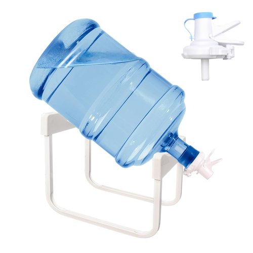 5 Gallon Water Dispenser, Detachable Metal Water Dispenser Stand and 2 Dispenser Valves,Water Jug Holder for 3-5 Gallon Bottle
