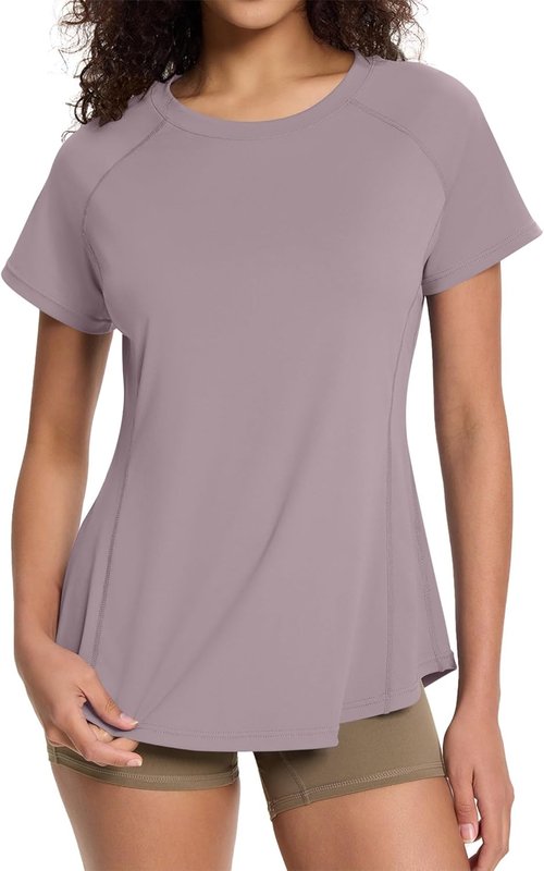 Loovoo Women's Workout Tops - Breathable Loose Fit Activewear Gym Tee | Quick Dry Athletic Shirt
