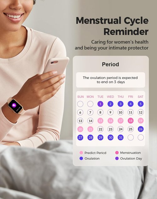 Health Fitness Tracker Smart Watch with 24/7 Heart Rate Blood Oxygen Blood Pressure Monitor Sleep Tracker 128 Exercise Modes Step Calorie Counter Pedometer IP68 Waterproof for Women Men Android iOS