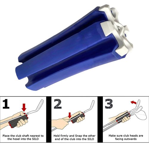 Golf Club Fixer 6 Club Capacity Compact Portable Golf Club Organizer with Padded Handle Durable Construction for Travel Storage Stabilizer in Golf Bags Perfect for Golfers on The Go Blue