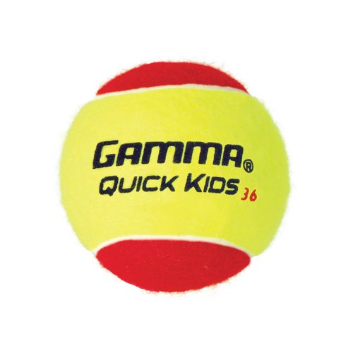 GAMMA Quick Kids 36 Training Tennis Balls for Kids & Beginners, Low-Compression Core Reduces Speed & Bounce, Great for Tennis Practice, USTA & ITF Approved for Use in 10 & Under Tournaments, Bag of 12